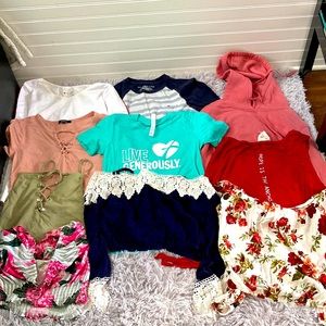 9 tops 1 jacket for 15$